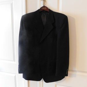 Nino Fenzi Men's Blazer, 100% Pure Wool, 40 R, Black, RN96777